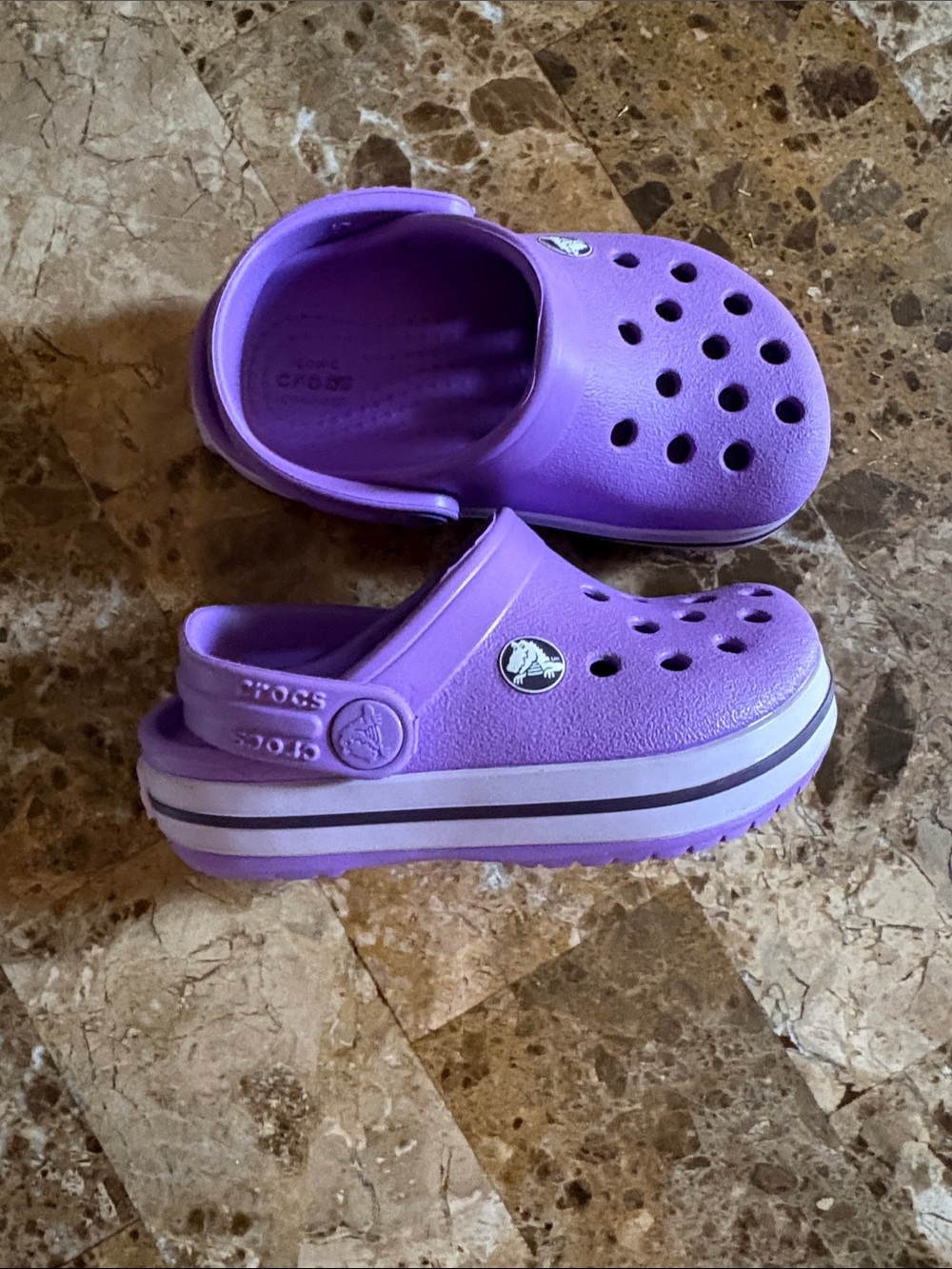 CROCS Kids Classic Platform Clog in Bright Purple